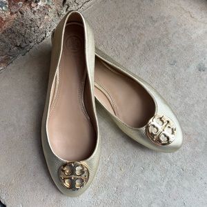 Tory Burch Gold Reva Ballet Flats